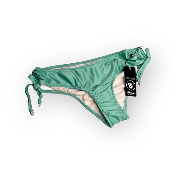 HTF: Wildfox x Dolls Kill ☻︎ Out of this World Ruched Bikini Bottoms ☻ Green L - Picture 9 of 17